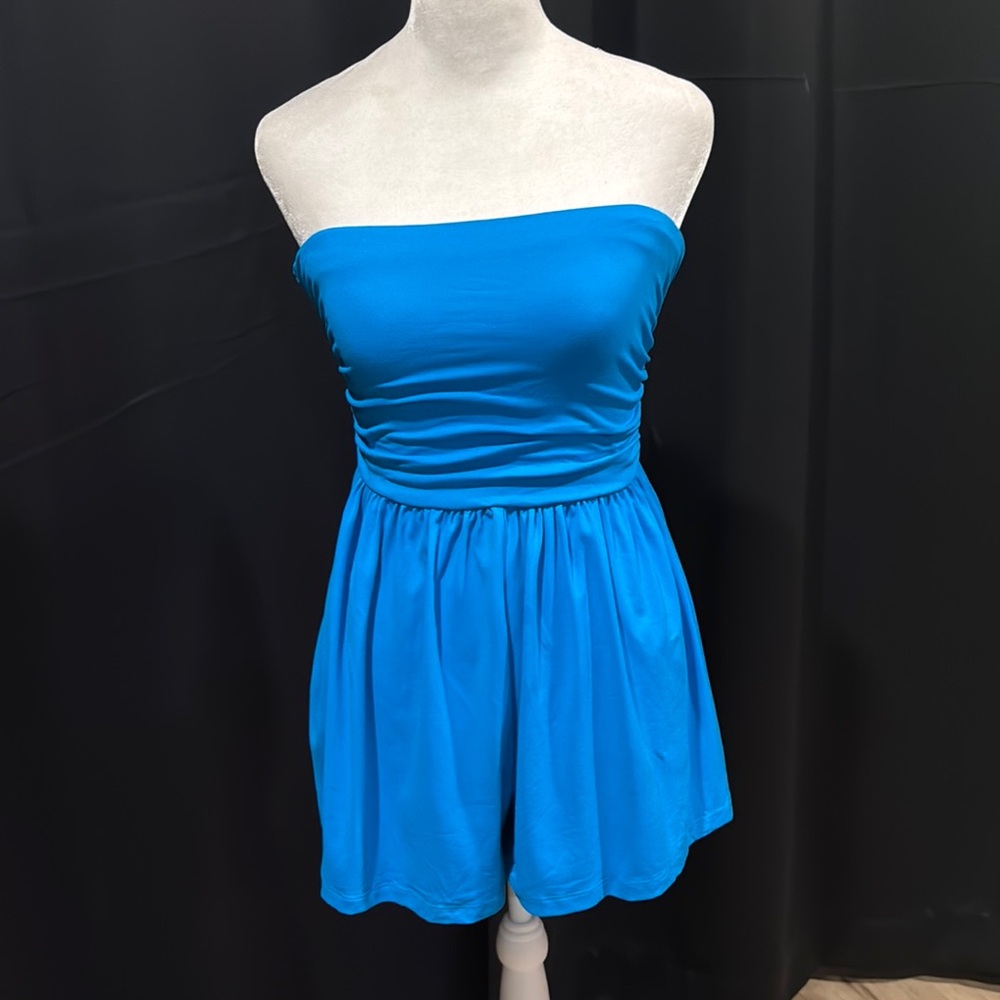 Susana Monaco Blue Strapless Romper